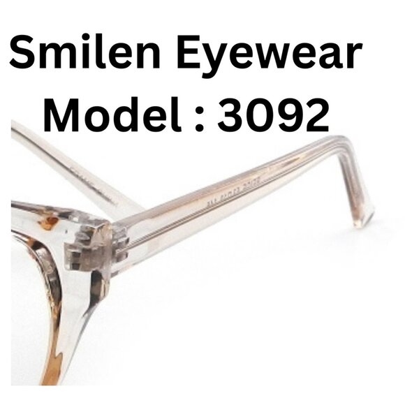 New Smilen eyeglasses Model 3092 – Beige Transparent Cat-Eye Frame - Picture 2 of 2